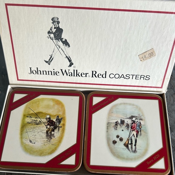 Johnnie Walker Red Vintage Never Used Coasters in Original Box - Picture 4 of 15